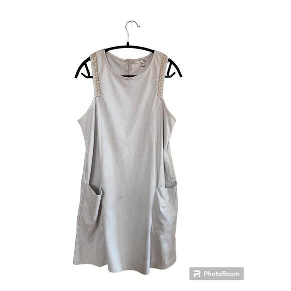 Monteau Los Angeles Faux Suede Dress With Pockets Sz.L - Picture 1 of 4